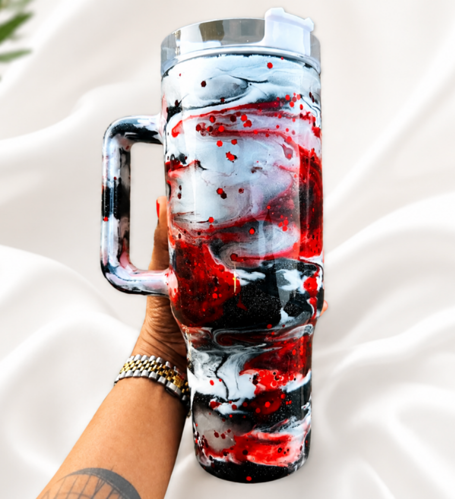 Red, Black and White Luxe Tumbler