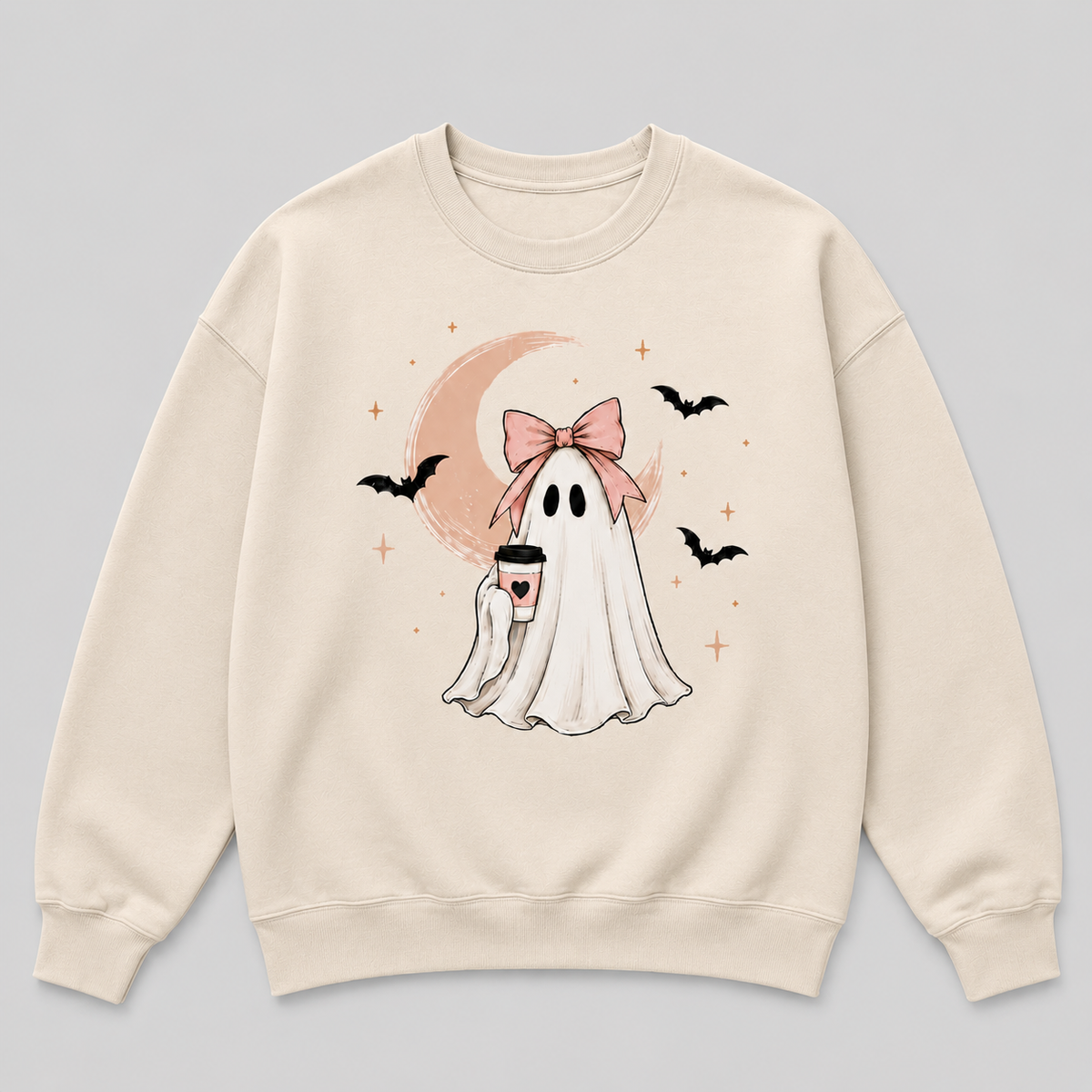 Cozy Halloween Ghost Coffee Crewneck