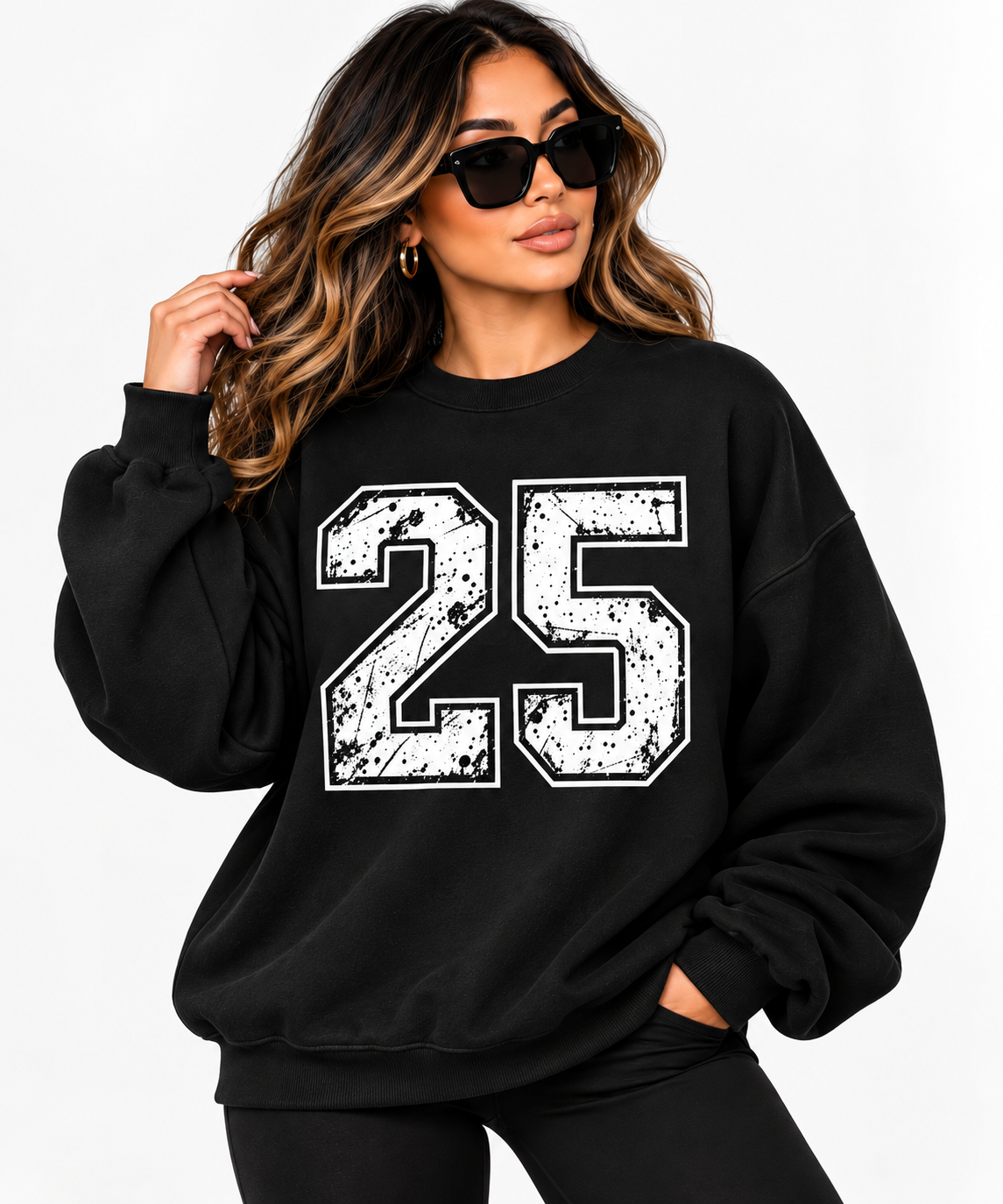 Varsity Custom Number Oversized Crewneck