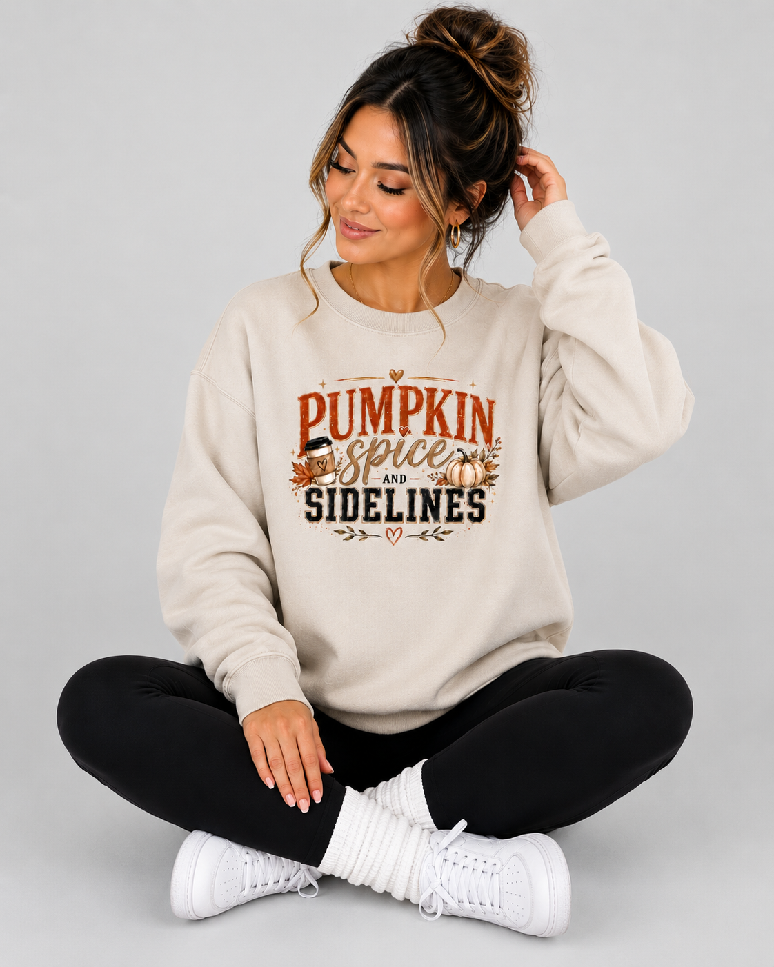 Pumpkin Spice & Sidelines Crewneck
