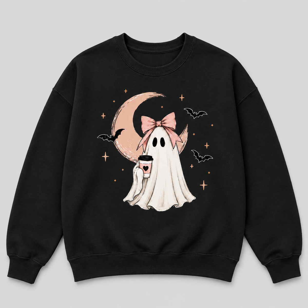 Cozy Halloween Ghost Coffee Crewneck