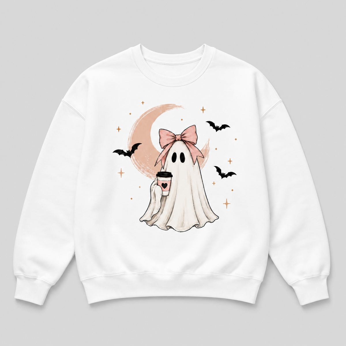 Cozy Halloween Ghost Coffee Crewneck