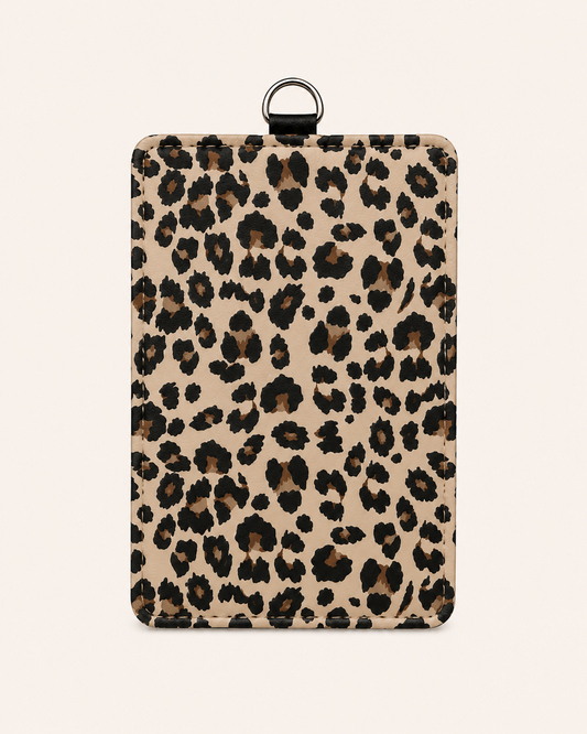 Cheetah Print ID Badge Holder