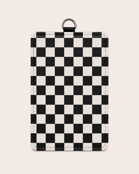 Checkers Print ID Badge Holder
