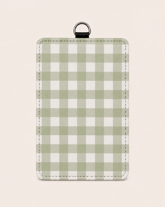 Green Stripes Print ID Badge Holder