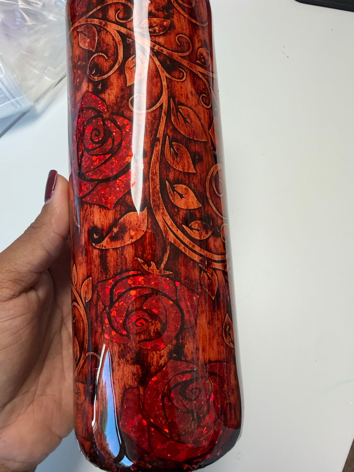 Crimson Tumbler - Red Roses